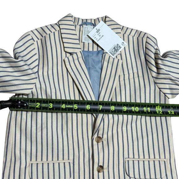 H&M Little Boys Cream & Blue Striped Blazer – Size 3T – NWT - Picture 4 of 12
